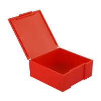 Petite boite plastique de stockage avec charnière intégrée
